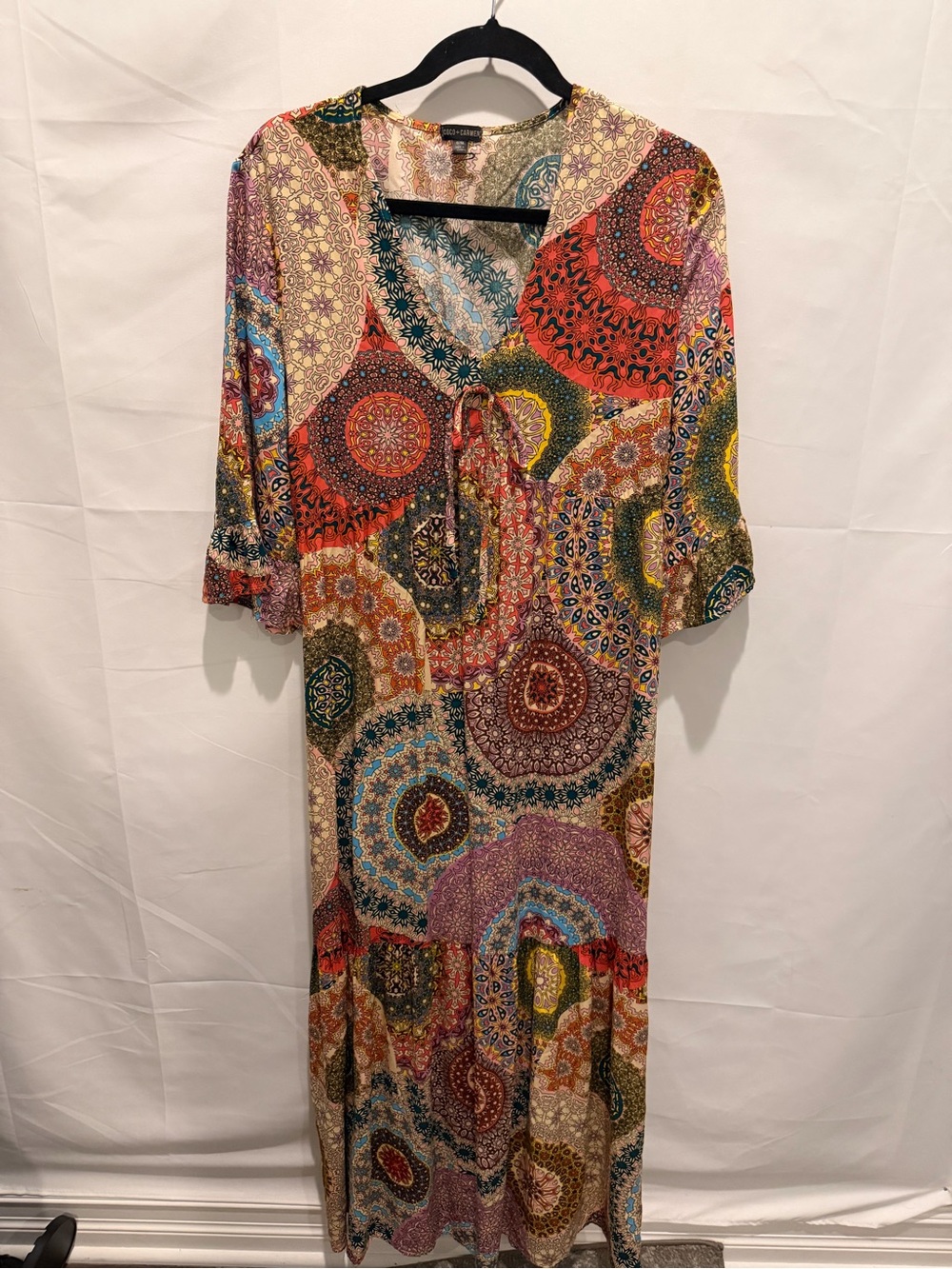 NWOT Coco + Carmen Multicolor Medallion Maxi Dress size S/M. Boho,summer,hippie